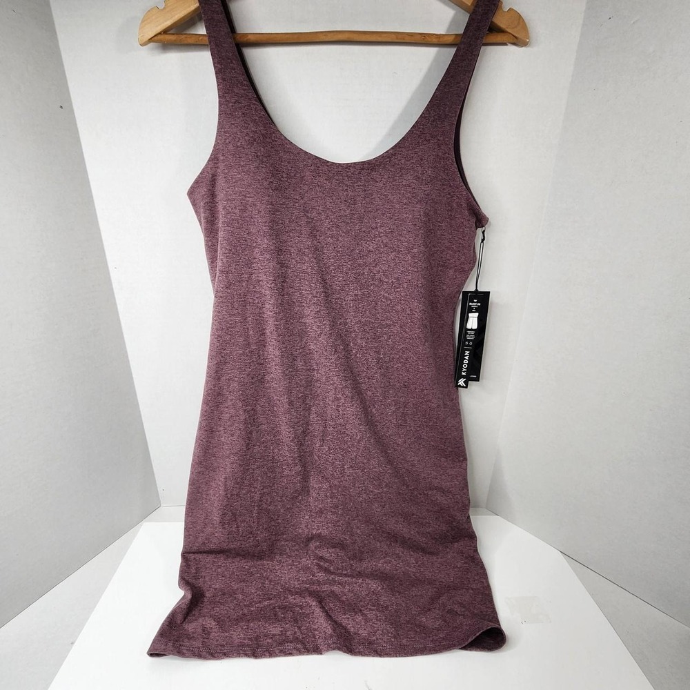 Kyodan Women's Medium Built-In Shorts & Bra Tank Top dress stretch Burgundy NW